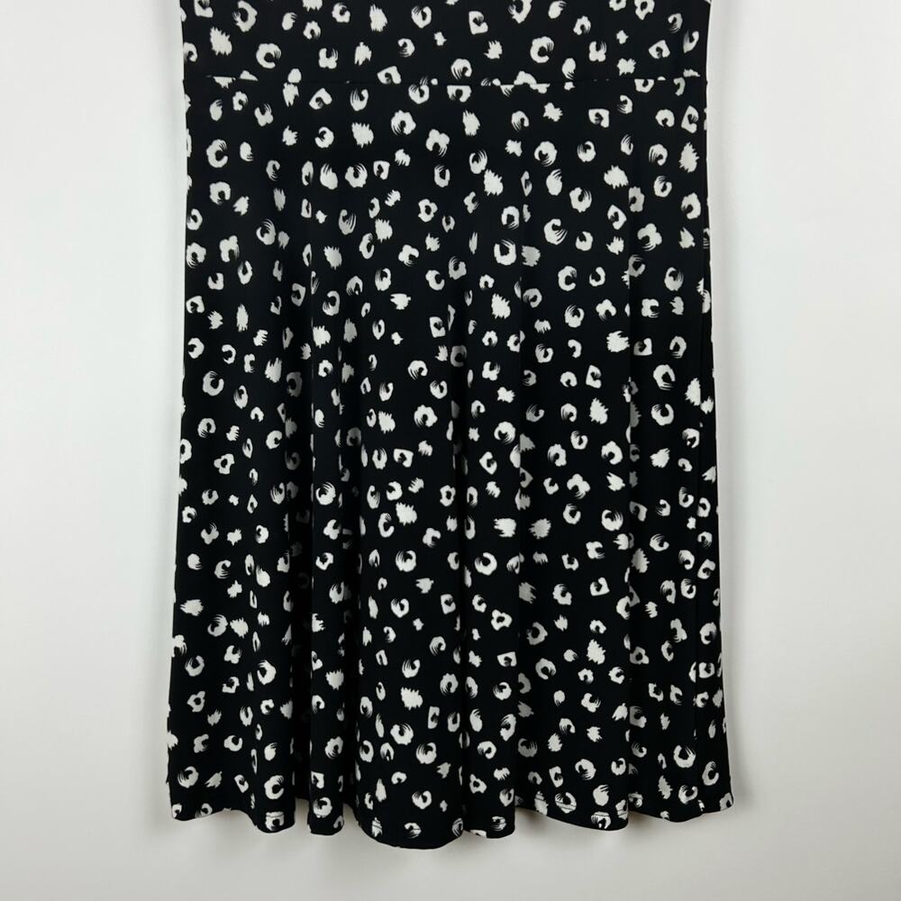 Gilli Nancy Faux Printed Black White Knee Length Dress Scoop Back Womens Sz L - Picture 10 of 11